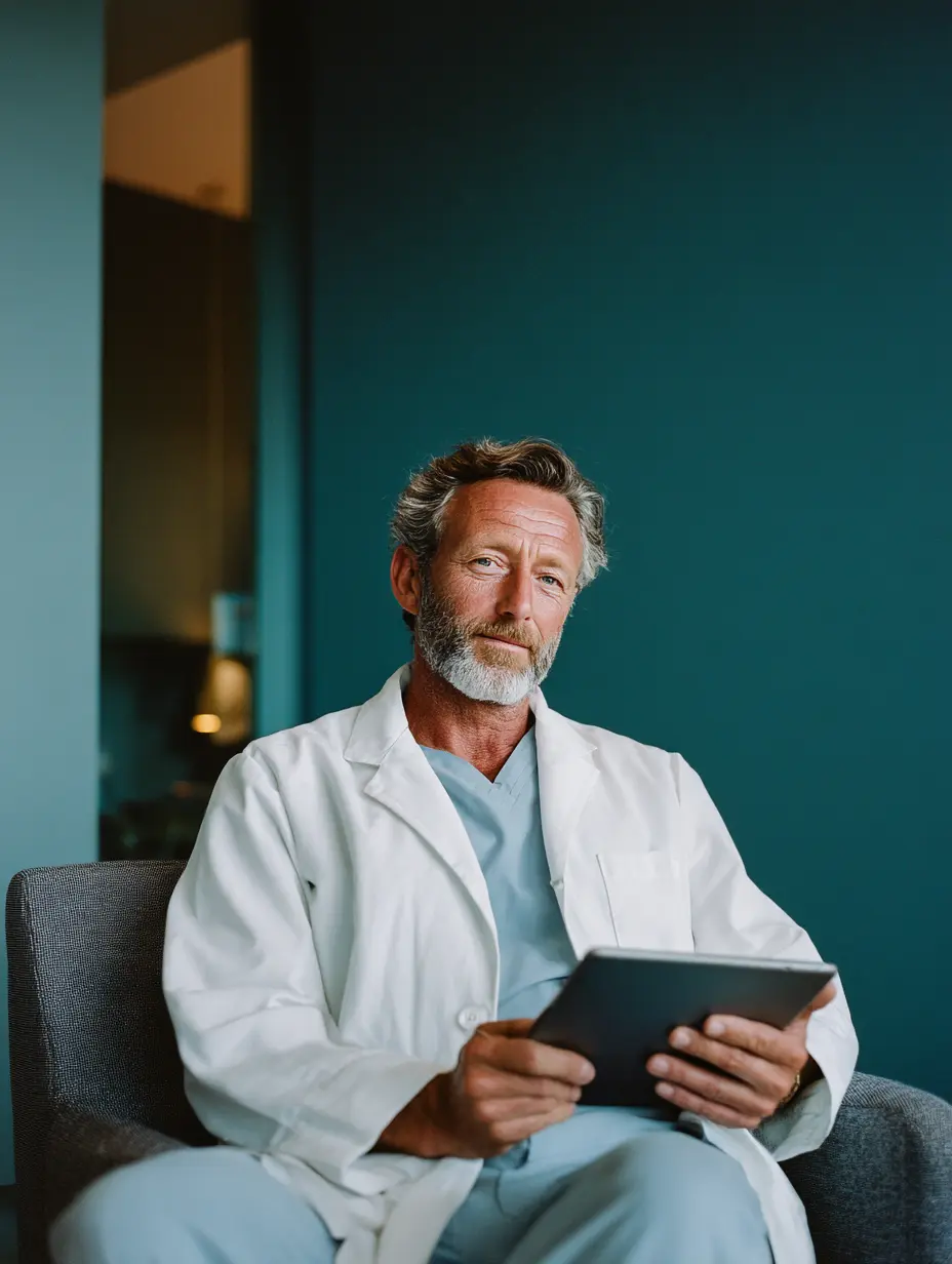 Expert with a tablet